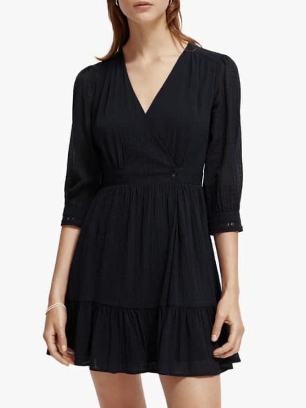 NWT Scotch & Soda Black Wrap Mini Dress, Size 6*